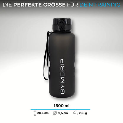 Große BPA-freie Sport Trinkflasche 1500 ml aus Tritan – GymDrip